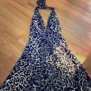 Silk & Chiffon Halter Dress